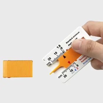 

Plastic Tire Ruler 0-20MM Vernier Depth Caliper Tire Depth Ruler Portable Tire Pattern Depth Meter Yellow