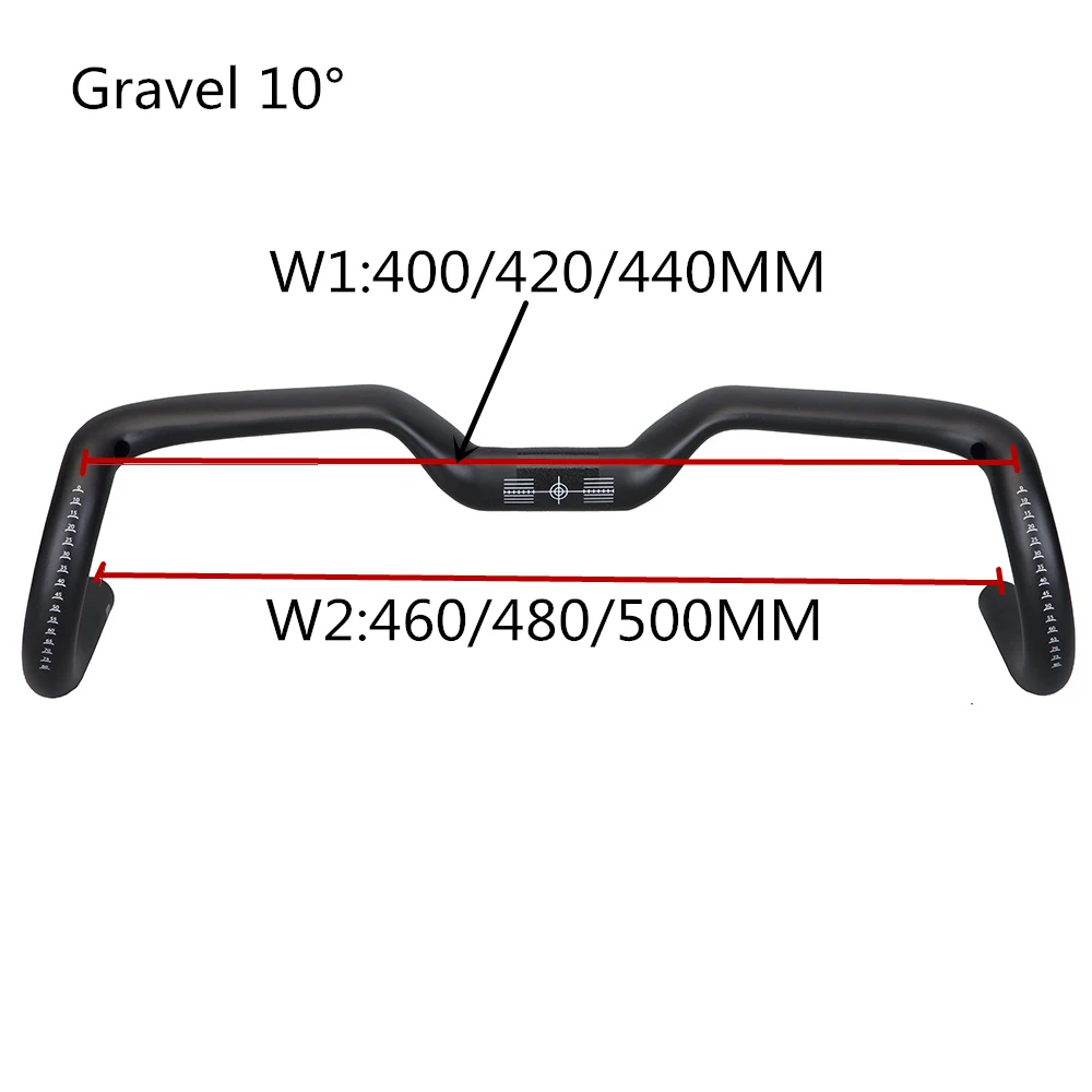 Guidon Carbone Gravel Ultraléger Grande évasure - Pour Vélo Gravel/route
