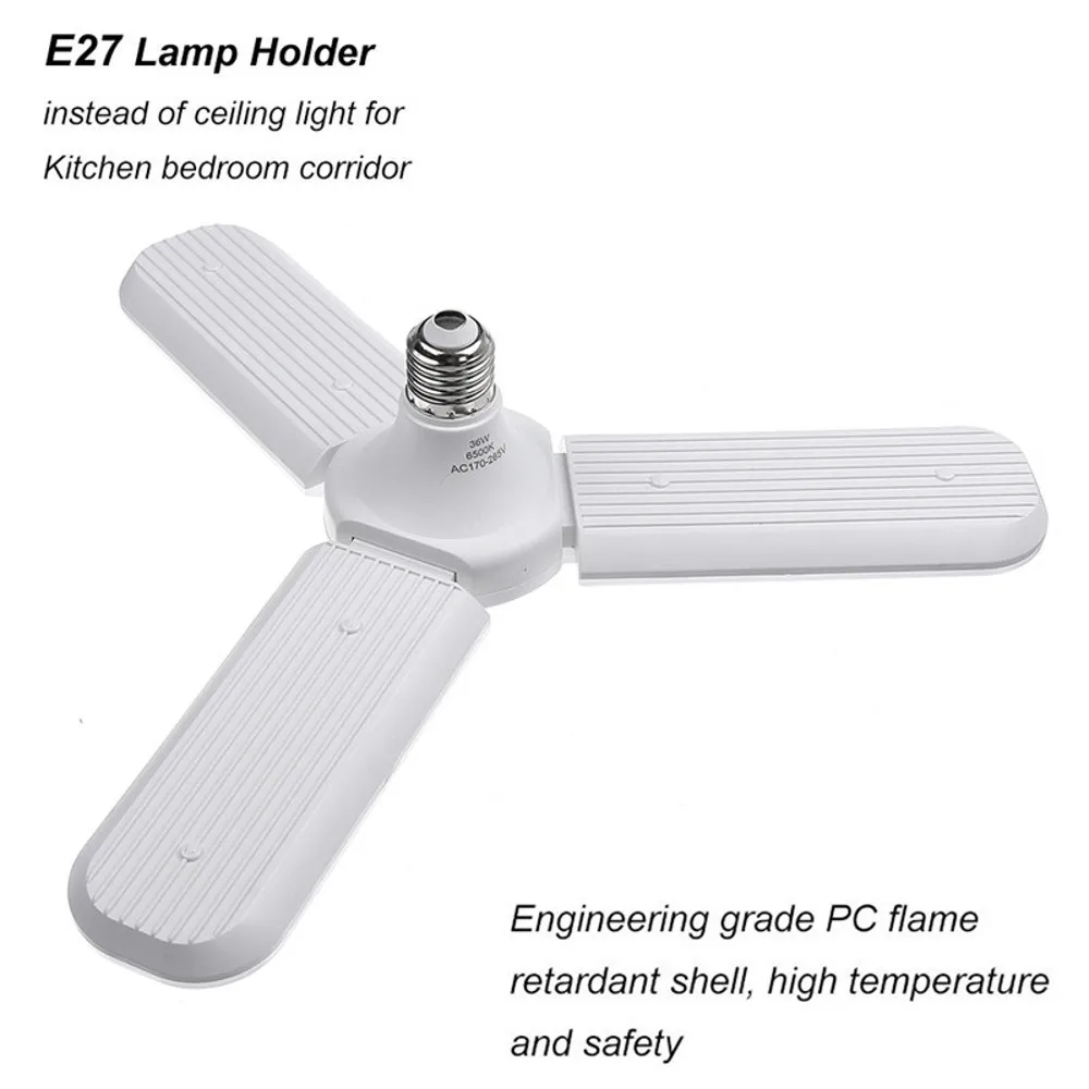 E27 Складная Светодиодная лампа промышленный потолочный вентилятор лампа 36 вт ночник убирающийся нож лампа для домашнего освещения 6500K