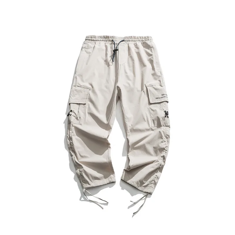 

Tang Mu Cool Spring Clothing New Style Multi-pockets Drawstring Ankle Banded Pants Japanese-style Retro Color Youth Workwear Cas