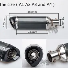 35-51 мм Универсальный мото rcycle Модифицированная большая выхлопная труба с лазерным логотипом для Akrapovic выхлопная труба grande moto Escape Муфельная труба