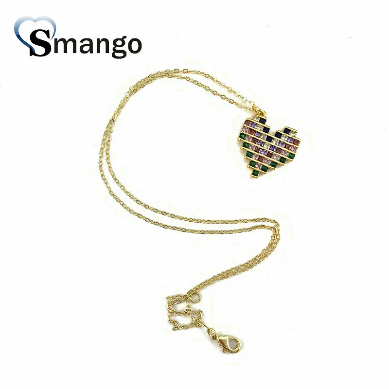5PCS Women Fashion CZ Necklace with Jewelry Box,Cute Heart Design,Gold Color Plated, Choker Necklace, Necklaces Pendants - Metal Color: Gold 10pcs