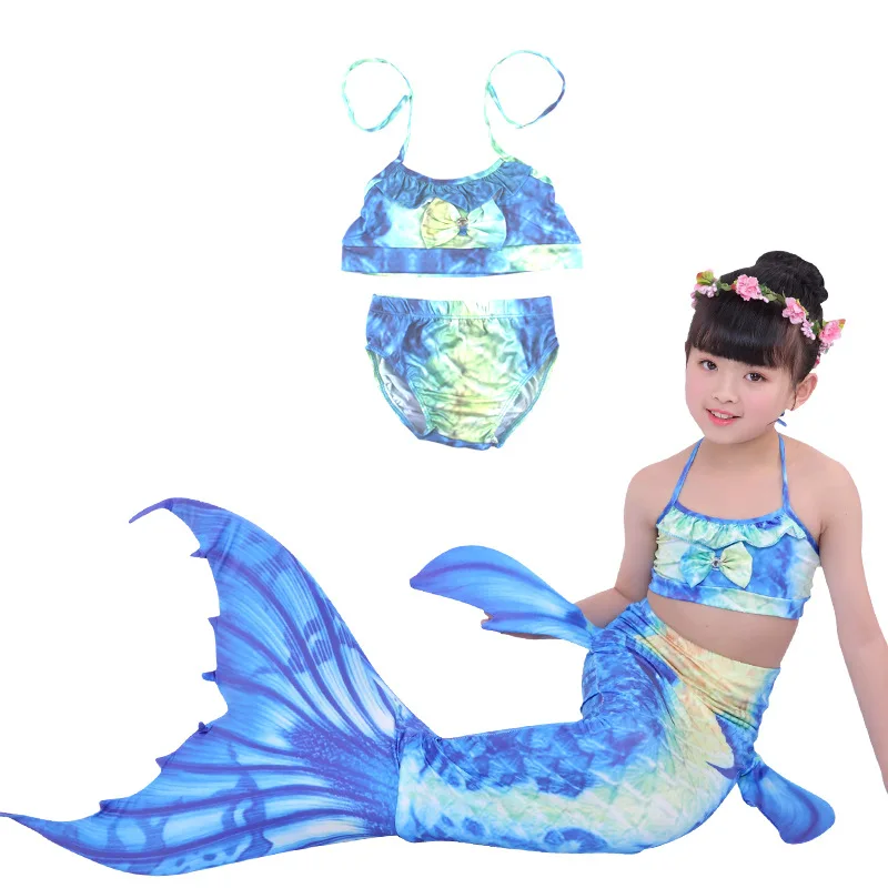 

2019 HOT Children Baby Girl Mermaid Tail with Fin Swimwear Bikini Swimsuit for Baby Girls With Flipper Monofin for Sw
