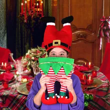 1 шт., рождественские красные штаны для детей и взрослых, шляпа клоуна, вечерние елочные игрушки для украшения, Рождественская шапка для рождества, gorros de navidad