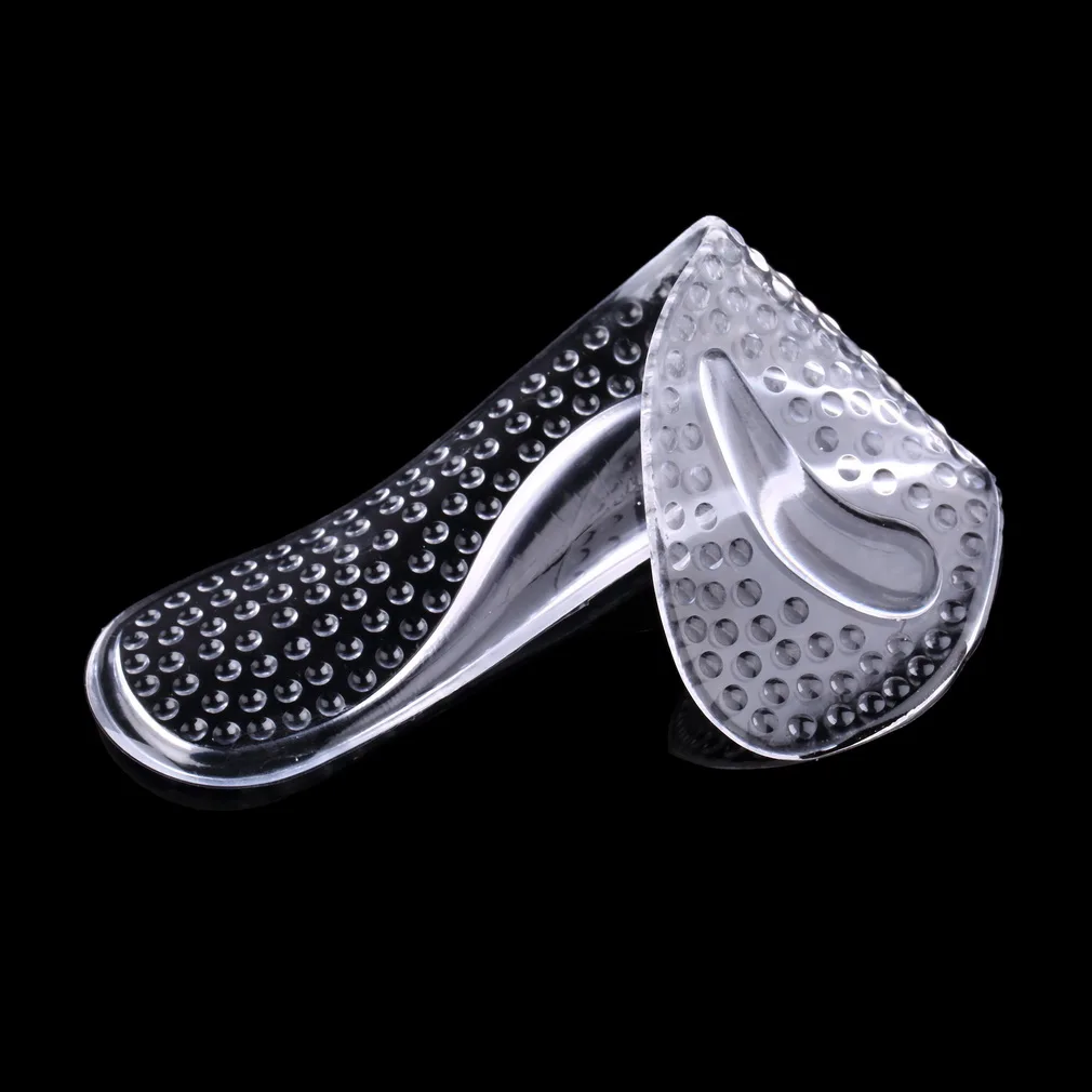 Soft Anti-pain Support Transparent Silicone Heels Thick Soles insoles Women Pad for Foot care massage health care