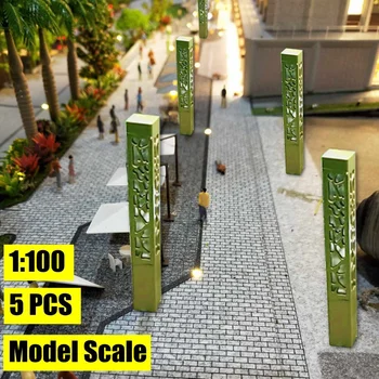 

5pcs 1:100 Model Street Lights Layout Lamppost Commercial Street Light Square Garden Playground Scenery Led Lamp Lighting