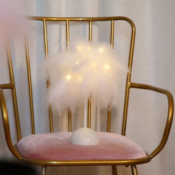 

Feather tree bedside table Christmas decoration LED colorful lighting spot feather night light wall-mounted bedroom decoration
