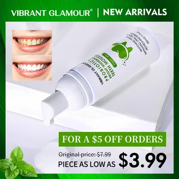 

VIBRANT GLAMOUR Tooth Whitening Mousse Mint Toothpaste Remove Plaque Stains Oral Odor Bright Teeth Fresh Breath Oral Care Tool