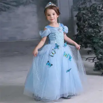 

4-10 YearsGirls Summer Dress Cinderella Snow Queen Cosplay Costume Girls Princess Costume for Kids Birthday Dr