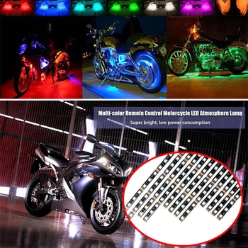 

12pcs Motorcycle LED Light Kit Strips Remote+Voice Control Outdoor Anti-resistance Repairing Elements Underglow Lights