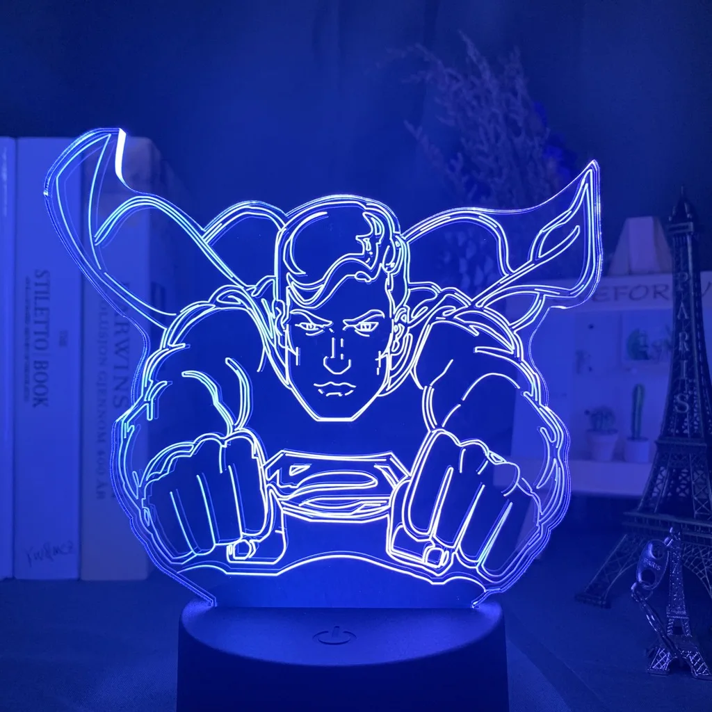 Ночной светильник Marvel с Суперменом, 3D иллюзия, ночной Светильник для детской спальни, Декор, Usb, лампа на батарейках, потрясающий Рождественский подарок
