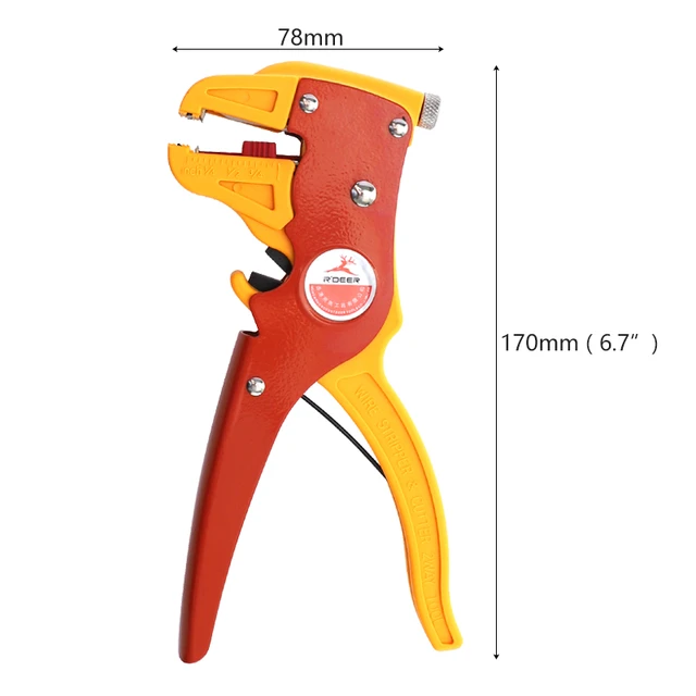 Pince à dénuder à tête plate 2 en 1, 6.7 pouces, coupe-fil automatique,  auto-ajustable