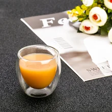 Новинка; 1 6 штук в партии с двойными стенками, Стекло кофейная чашка эспрессо прозрачный двусторонний настенный стеклянная рюмка пива посуда для напитков 80 мл/250 мл/350 мл/450 мл