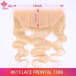 Queen Hair 613 13x6 13x4 Lace Frontal Pre Plucked Body Wave 613 Blonde Brazilian Remy Human Hair Closure Swiss Lace Baby Hair