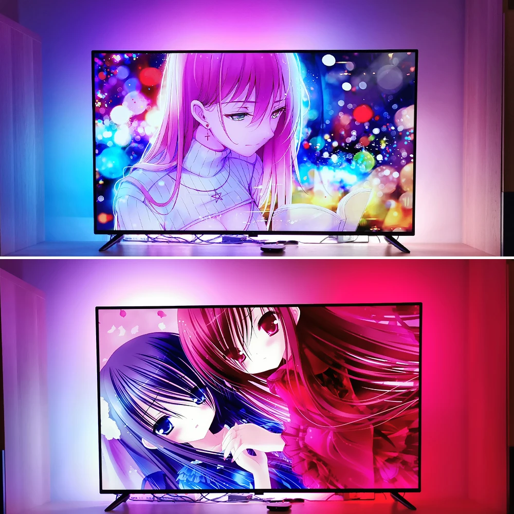 4K Ambilight LED TV Backlights kit LED TV Ambilight effect for TV HDMI sources Dynamic ambient light RGB color for 40"-80" TV