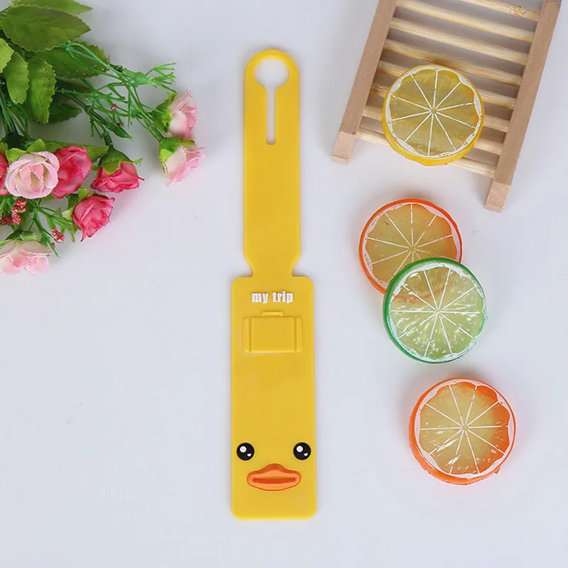 Duck Cartoon Silicone Travel Luggage Tags Baggage Suitcase Bag Labels Name Address Fashion Cute Bag Accessories New Lovely ID Holder - Цвет: Duck