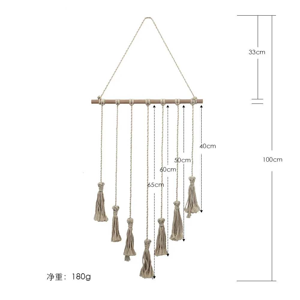 Богемный стиль тканые стены искусства гобелен из макраме Ретро ручной работы кисточки настенный Бохо Свадьба гостиная домашний Декор подарок - Цвет: MS7379