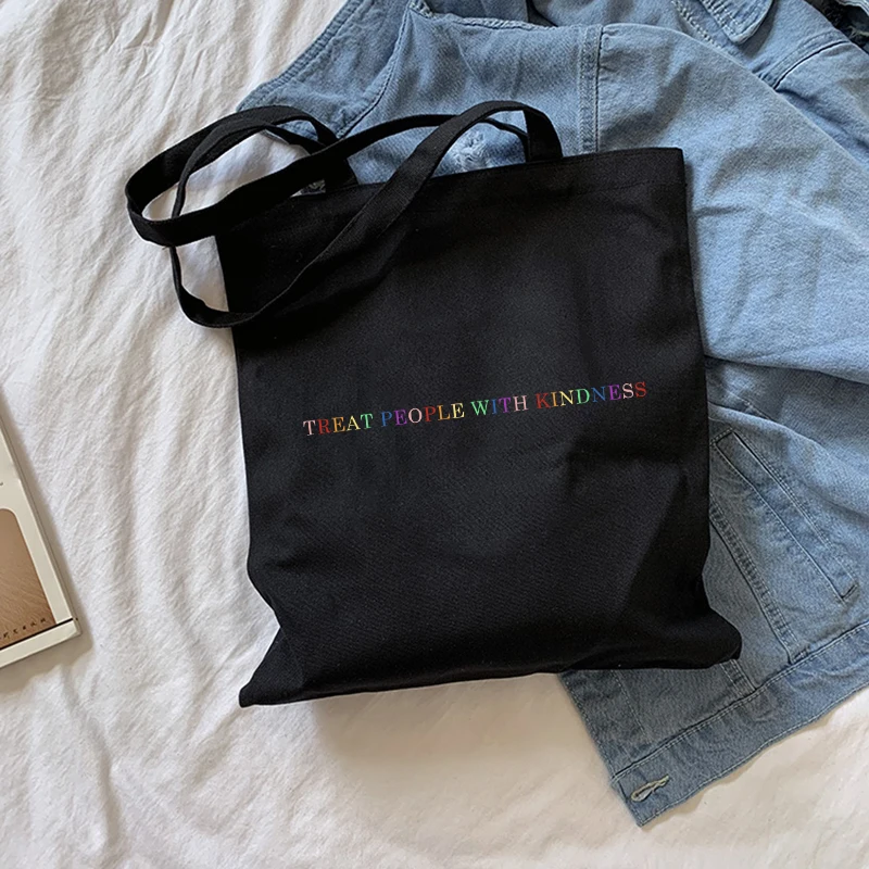 Harry-Styles-Bag Canvas Harajuku Womennew Vintage Casual Fashion Treat with Kindness-Letter