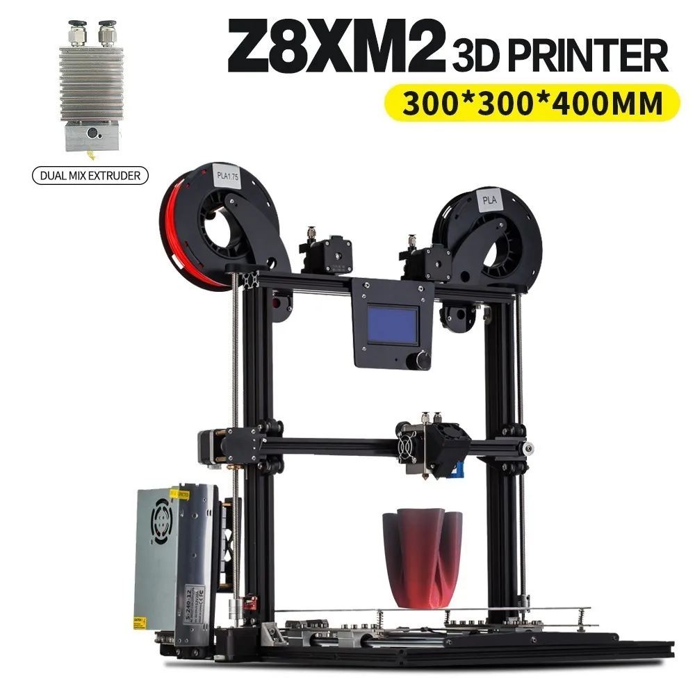 

ZONESTAR 2018 Newest Aluminum Metal Large Big Size Fast Assembly Auto Level Laser Engraving Filament Run out Detect 3d printer