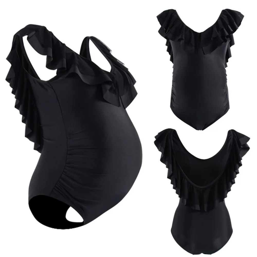 Беременности и родам купальники сексуальные платья для беременных Для женщин оборками уздечка чистого цветная пляжная одежда для беременных Swimsuit2019