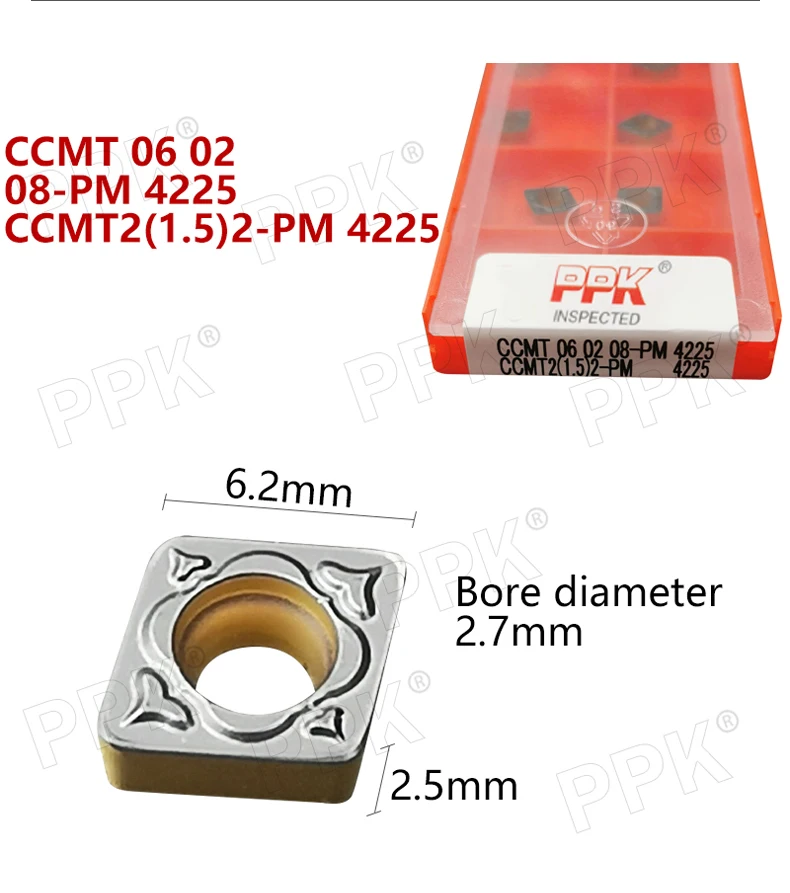 10 шт. CCMT 06 02 08-PM 4225 CCMT2(1,5) 2-PM 4225 твердосплавные вставки внутренний токарный инструмент токарный станок с ЧПУ Резак