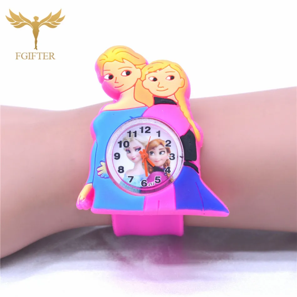 Hot Girls Princess Watches Pink Rubber Cinderella Watch for Kids Girl Plastic Quartz Wristwatch Children's Gift - Цвет: Kids Girls Watches