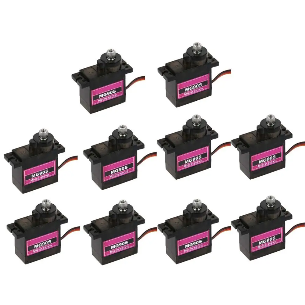 

10pcs / lot MG90S mg90s Metal Gear Digital 14g mini Servo For Rc Helicopter Airplane Boat Car MG90 9G Trex 450 RC Robot Helicopt