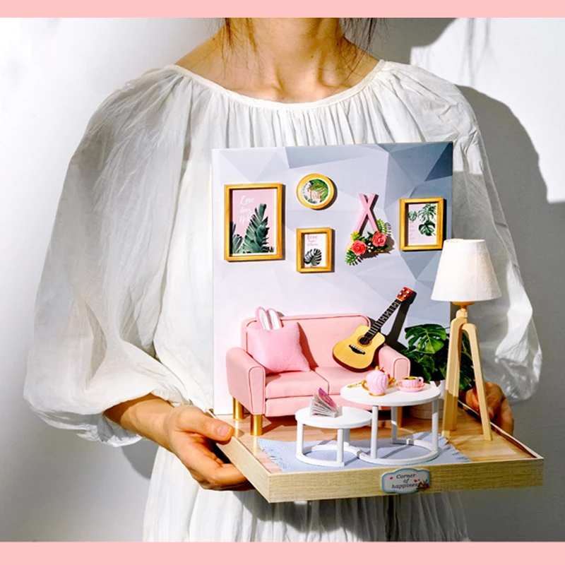 

1:12 1:32 Doll Houses Toy Miniature 3D Doll House DIY Wooden Dollhouse Furniture Kit Toys for Children Christmas Gifts