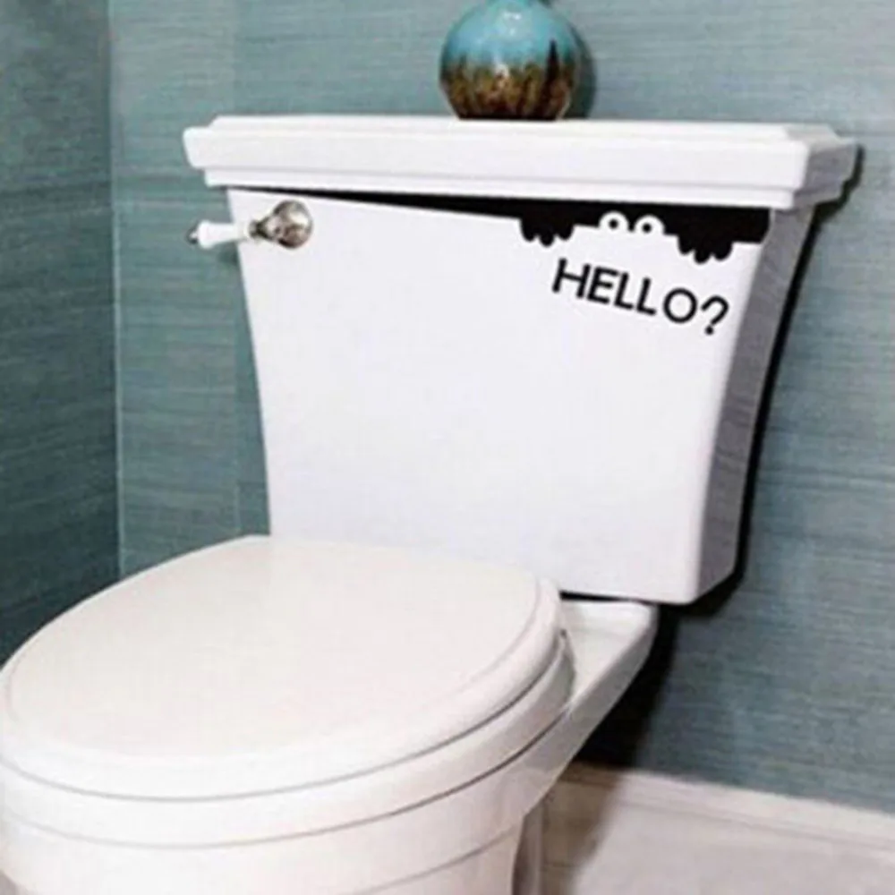 NEW Removable Wall Art Decal DIY Wall Sticker Funny Peep Hello? Monster Toilet Bathroom Stickers Wholesale