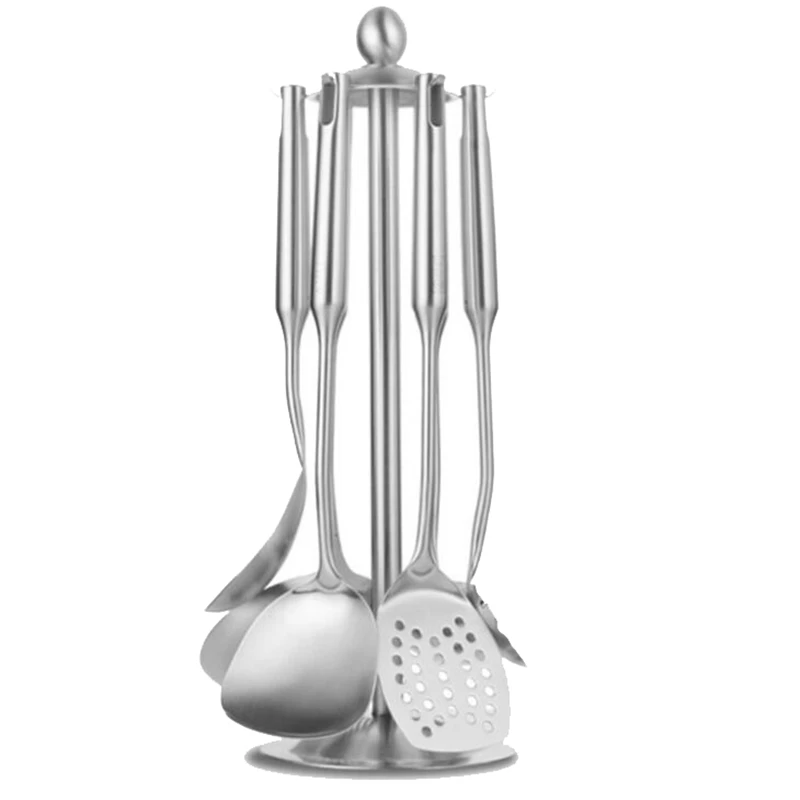 

Newly Stainless Steel Kitchen Cooking Utensil Organizer Rack Rotary Drain Kitchenware Stand Storage Rack Home Kitchen Accessory