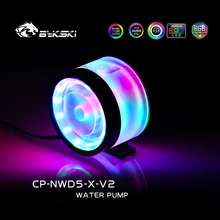 Bykski CP-NWD5-X-V2 D5 pompası akış metre maksimum akış kaldırma 3.8M 1100L/H senfoni ışık pompası 5V ARGB PC su soğutma için