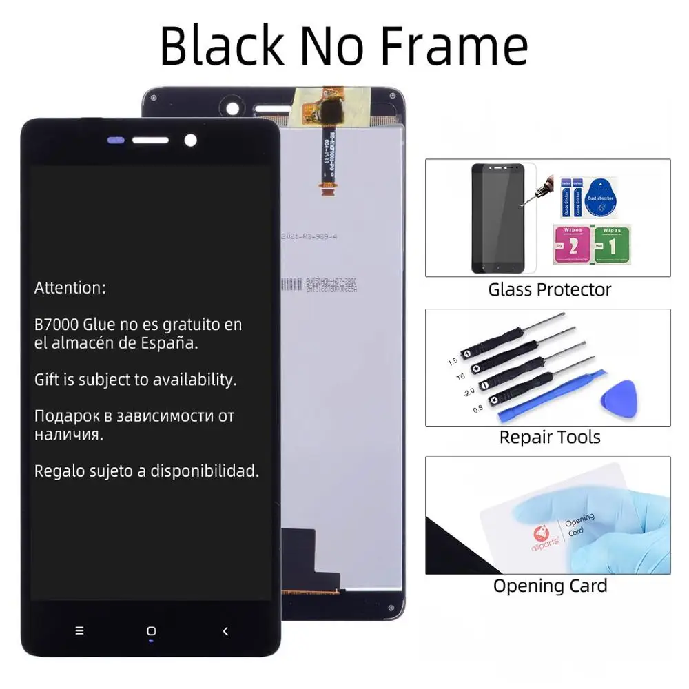 Дисплей для XIAOMI Redmi 3S / Redmi 3S Prime LCD в сборе с тачскрином на рамке 5.0'' черный белый золото - Цвет: No Frame Black