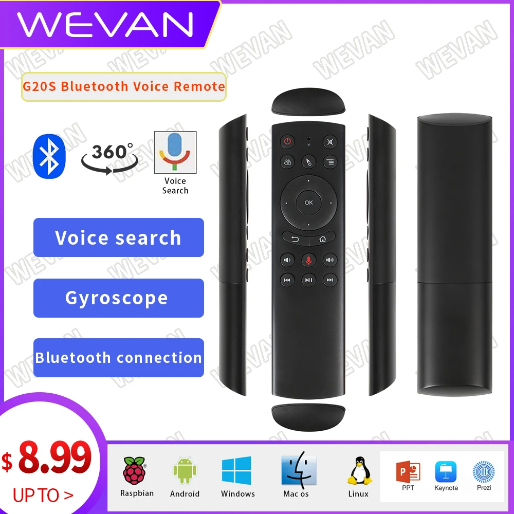 G20s Voice Air Remote Mouse 2 4 ГГц Беспроводная мини мышь с голосовым входом для Android TV Box H96 MAX X2 X96|Пульты ДУ| |