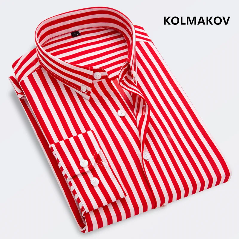 spring stripe casual shirt men,High quality men's Long sleeves shirts men plus-size S-5XL