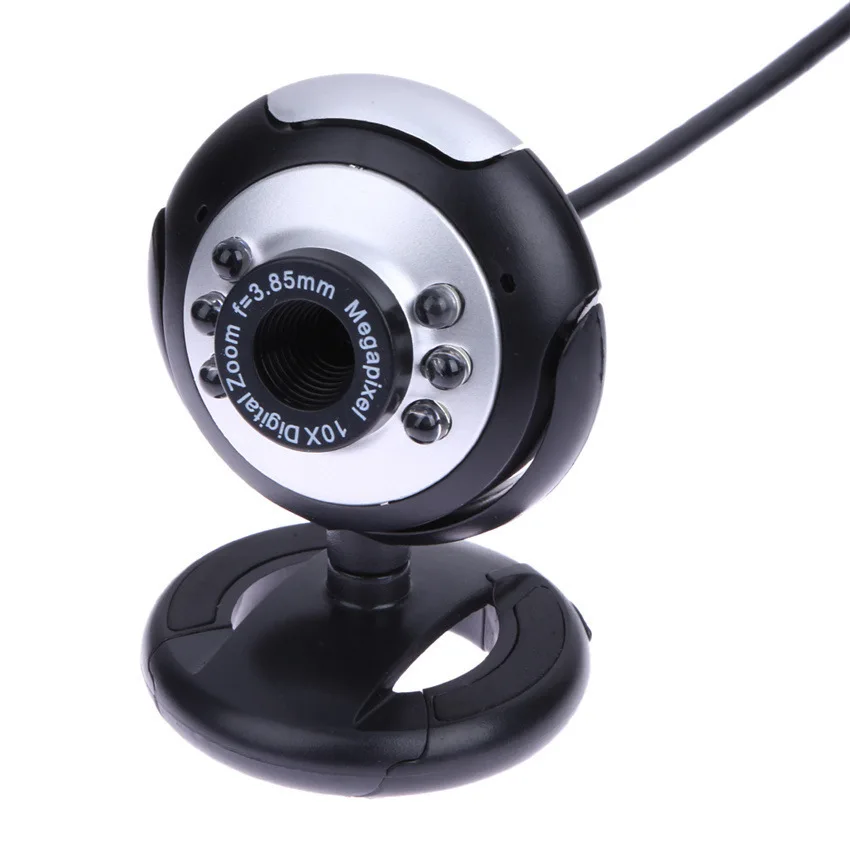 USB веб-камера 6 СВЕТОДИОДНЫЙ Ночник светильник Buit-in Mic Clip Cam Веб-камера для ПК