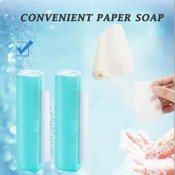 

2pcs/set Portable Travel Pull Type Soap Paper Washing Hand Bath Clean Sheets Washing Hand Bath Scented Slice Soap Sheets