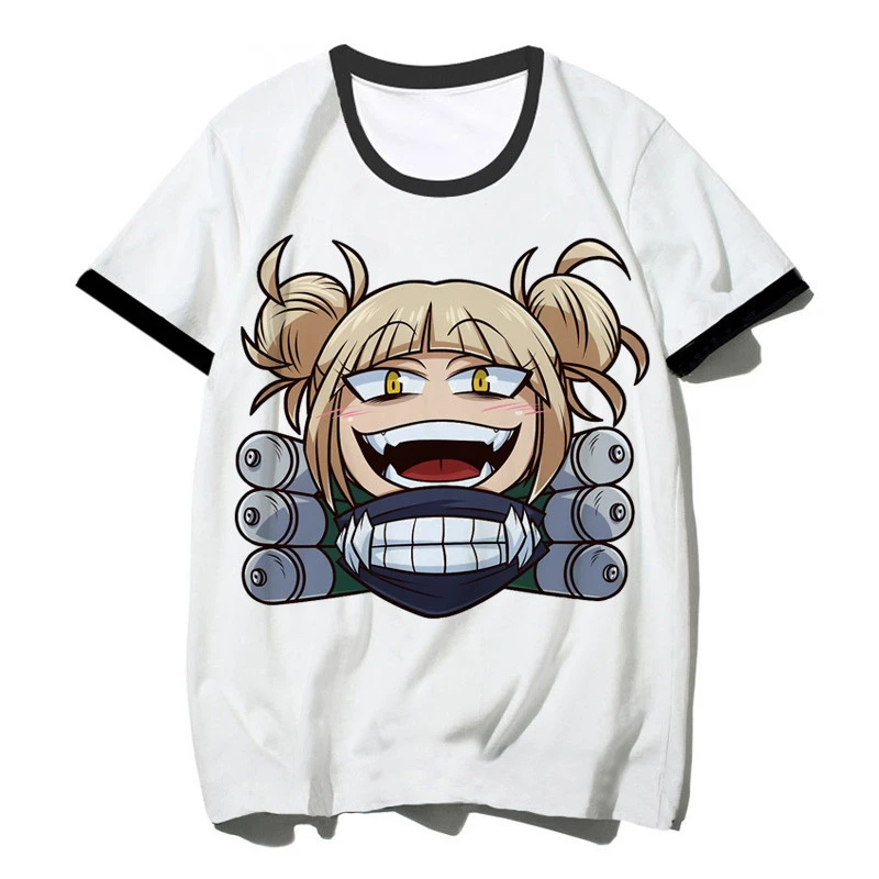 2 Ahegao Футболка с принтом Himiko Toga Waifu мужской wo Мужская футболка Boku No Hero Academy Harajuku Топ аниме мультфильм футболка - Цвет: 2
