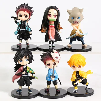 

Demon Slayer Tanjirou Nezuko Zenitsu Inosuke Giyuu Kanawo Mitsuri Shinobu Kyoujurou Sabito Makomo PVC Figures Toys 6pcs/set