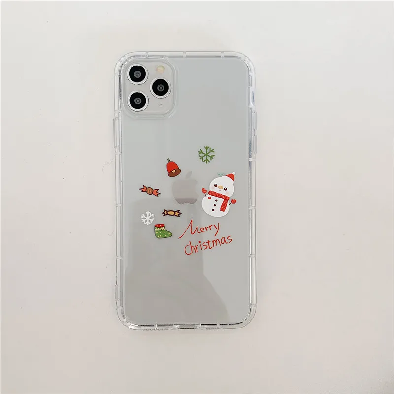 Снеговик Рождество Санта Клаус чехол для телефона для IPhone 7 7Plus X XS XR MAX 11 Pro MAX Ультратонкий Мягкий ТПУ прозрачный чехол - Цвет: 2