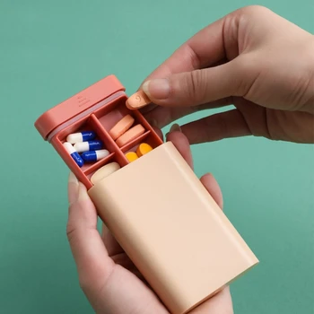 

Mini 6 Slots Moisture-proof Box Case Travel Vitamin Tablet Drug Dispenser Storage Container Organizer