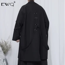 EWQ/ весна новая мужская одежда Свободное пальто Janpan Стиль Тренд черный выше колена ветровка мужская мода большой размер Тренч 9Y259