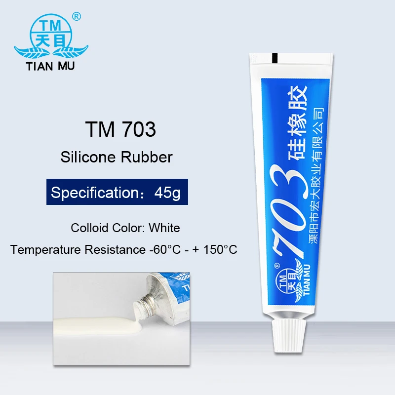 

1PCS 703 Silicone Rubber Adhesive Insulation Strong Resistance High Temperature Electronic Sealant Insulation Components Fixed