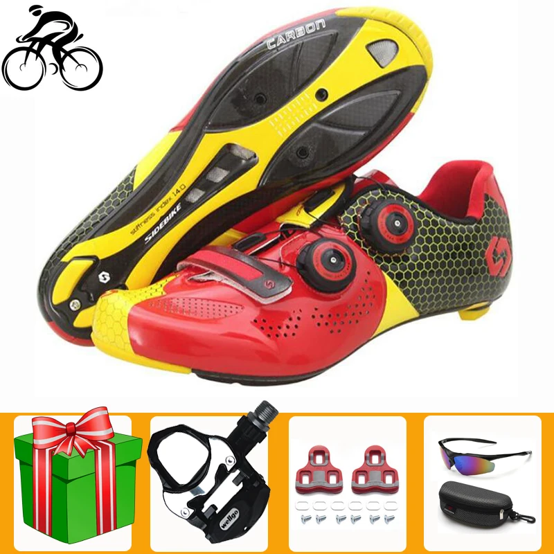 

Sidebike New Road Cycling Shoes sapatilha ciclismo Carbon Fiber Ultralight Self-Locking Shoes professional Road Bicycle Shoes