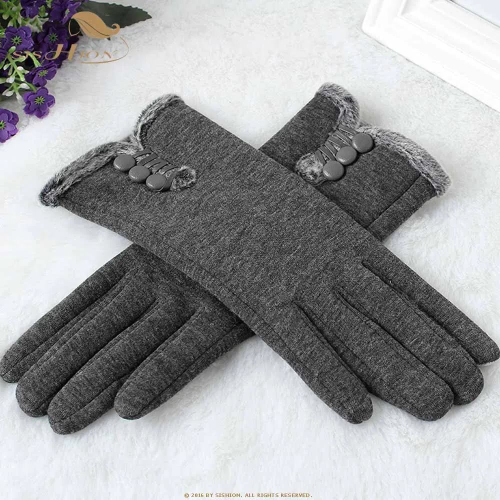 Deep gray SISHION Модные женские зимние перчатки с сенсорным экраном для активного отдыха, спортивная теплая женские зимние перчатки теплые перчатки для мобильного телефона SP0541 - Цвет: Deep gray