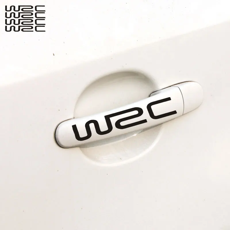 4 шт./лот персонализированные наклейки для автомобиля стикер WRC World Racing Development креативная Автомобильная дверная наклейка на ручку стайлинга автомобиля