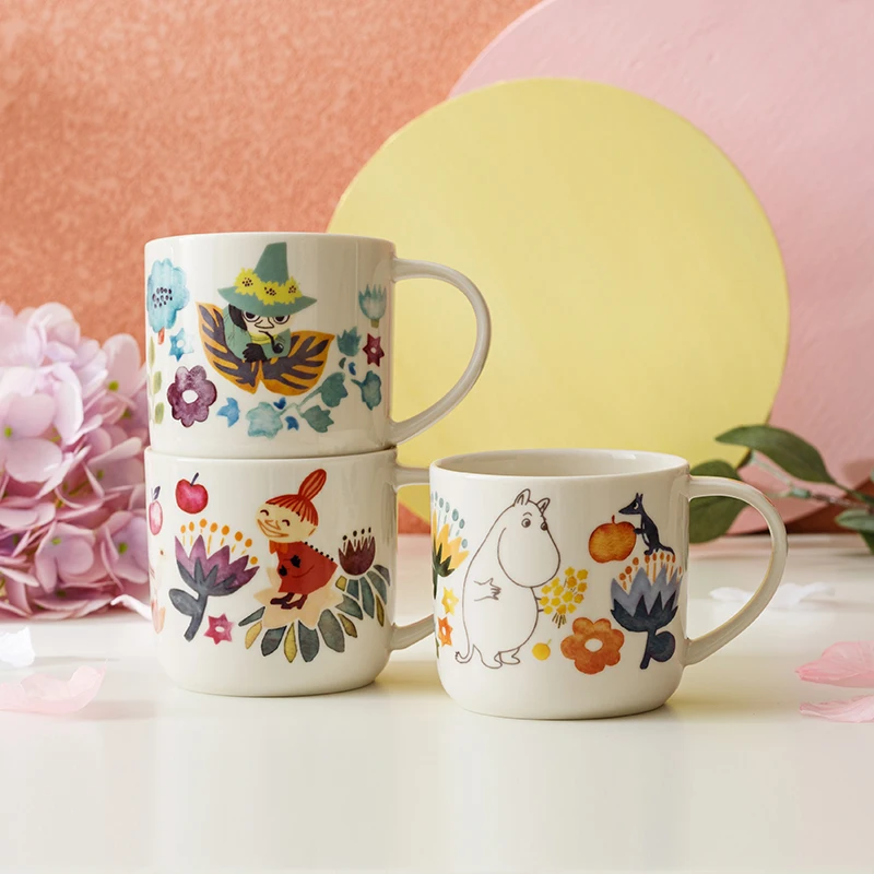 Кружка Moomin в скандинавском стиле, милая Женская чашка из мультфильма, керамическая чашка для питьевой воды