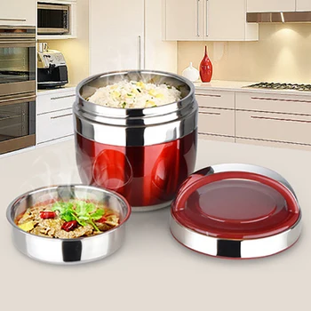 

Portable Stainless Steel Insulated Lunch Box Double-deck Bento Box Japanese 2-layer Insulated Bucket Soup Food Container