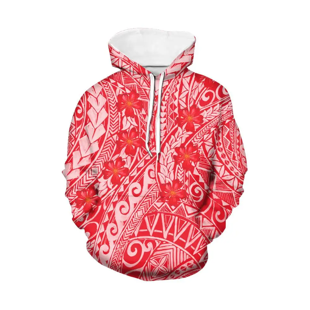 

High Quality Polyester Samoa Hoodies For Women Hawaii Plumeria Polynesian Style Oversized Sweatshirts Custom Blank Hoodies