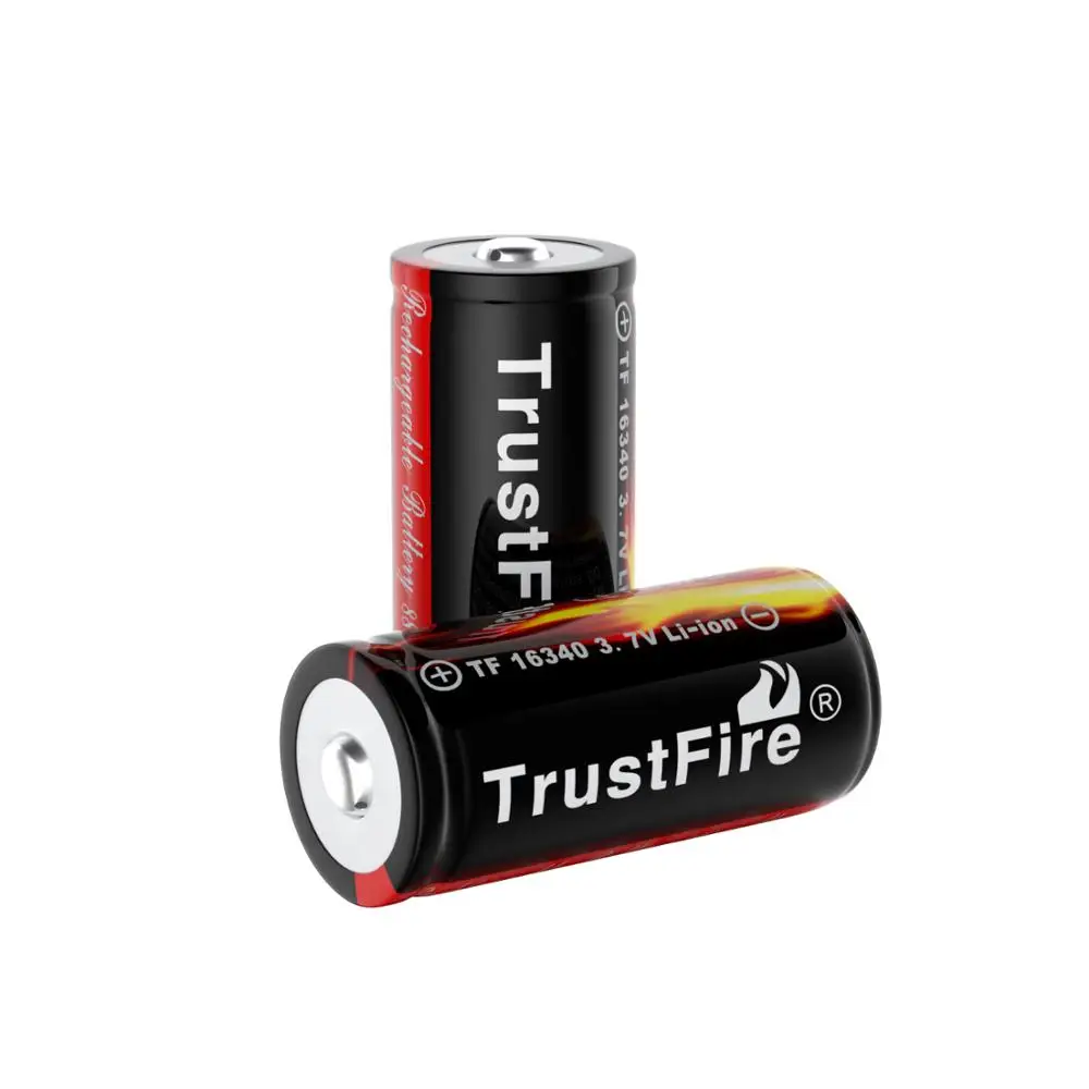 Trustfire 2 штуки 16340 880 мАч литий-ионные перезаряжаемые батареи батарея для