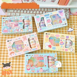 Autocollant de bande dessinée créative fille, 1 pièce, mignon, pour journal intime, papeterie de décoration japonaise, matériel Washi 